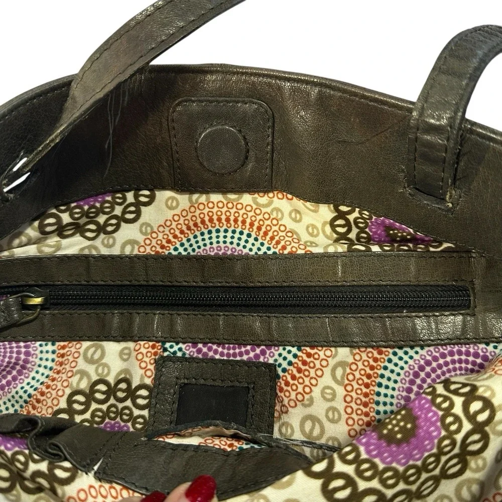 Leather Fringe Tote Bag Brown Genuine Leather‎ Boho Western Festival Hippie